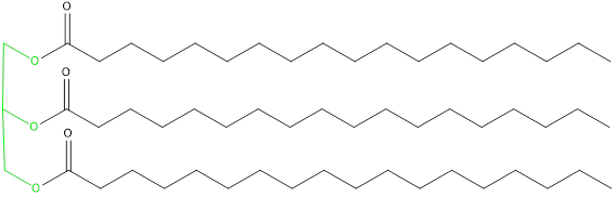 Estructura química de un triglicérido