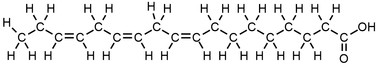 Estructura química del ácido linolénico