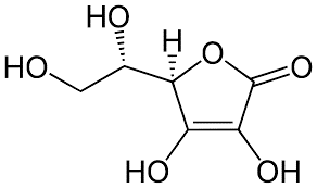 Estructura química del ácido ascórbico