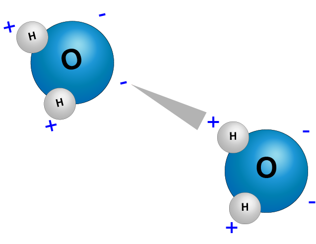 Desplazamiento conjunto de las moléculas de agua